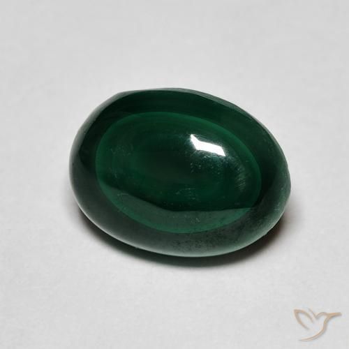 5.64ct 天然 ダークグリーン マラカイト, 楕円形, オペーク