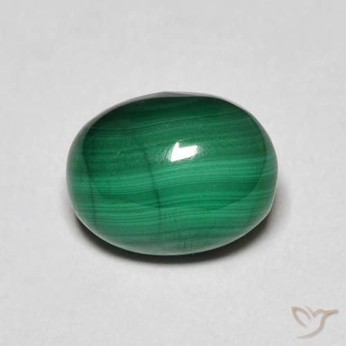 3.26ct 天然 ミディアムグリーン マラカイト, 楕円形, オペーク