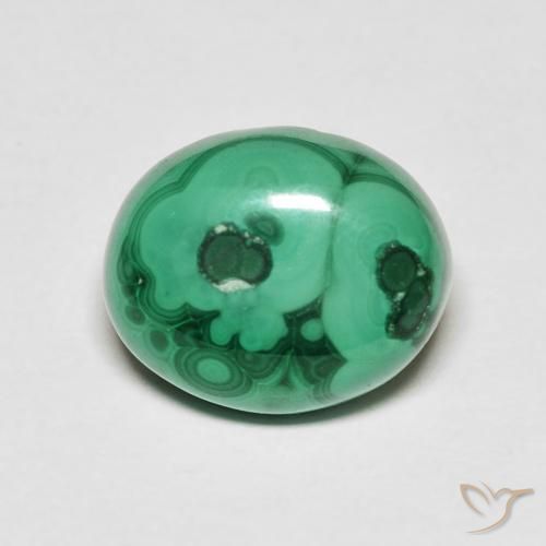 6.76ct 天然 ミディアムグリーン マラカイト, 楕円形, オペーク