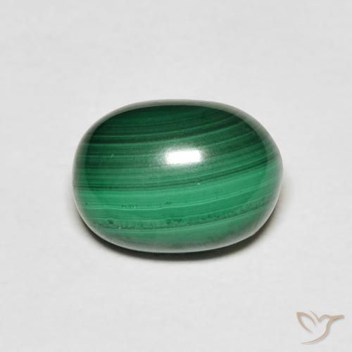 3.44ct 天然 ダークグリーン マラカイト, 楕円形, オペーク