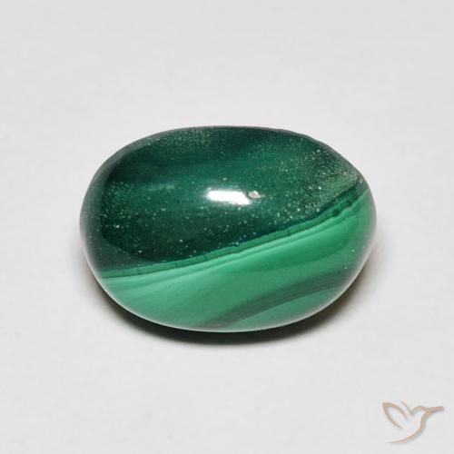 4.40ct 天然 ダークグリーン マラカイト, 楕円形, オペーク