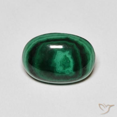 3.01ct 天然 ダークグリーン マラカイト, 楕円形, オペーク