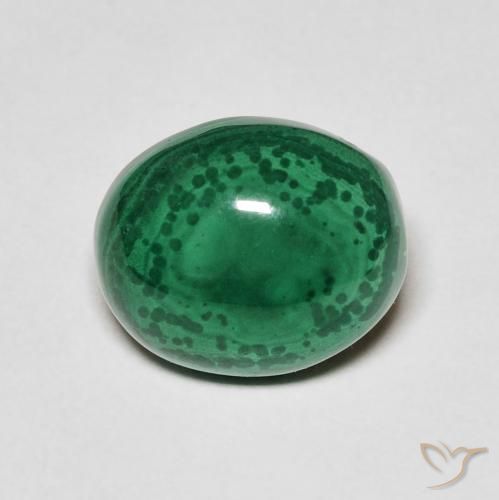 6.61ct 天然 ミディアムグリーン マラカイト, 楕円形, オペーク