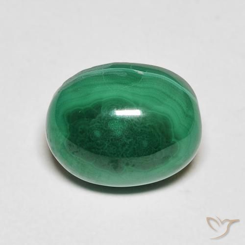6.20ct 天然 ミディアムグリーン マラカイト, 楕円形, オペーク