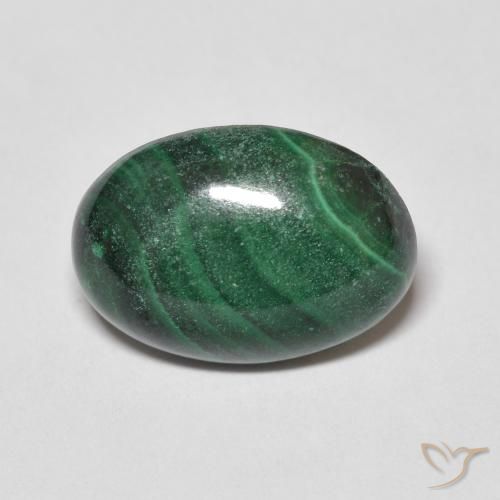 5.64ct 天然 ミディアムグリーン マラカイト, 楕円形, オペーク