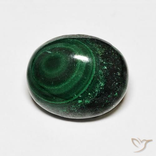 6.86ct 天然 ダークグリーン マラカイト, 楕円形, オペーク