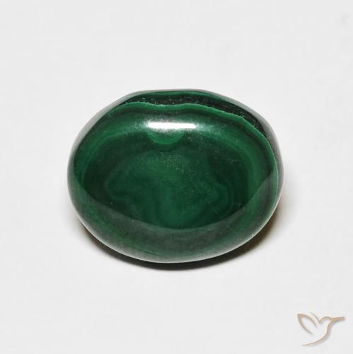 6.18ct 天然 パイングリーン マラカイト, 楕円形, オペーク