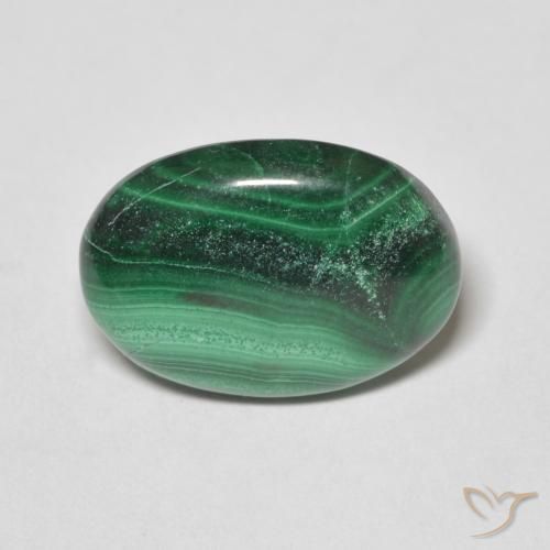 6.03ct 天然 グリーン マラカイト, 楕円形, オペーク
