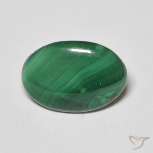 3.67ct 天然 グリーン マラカイト, 楕円形, オペーク