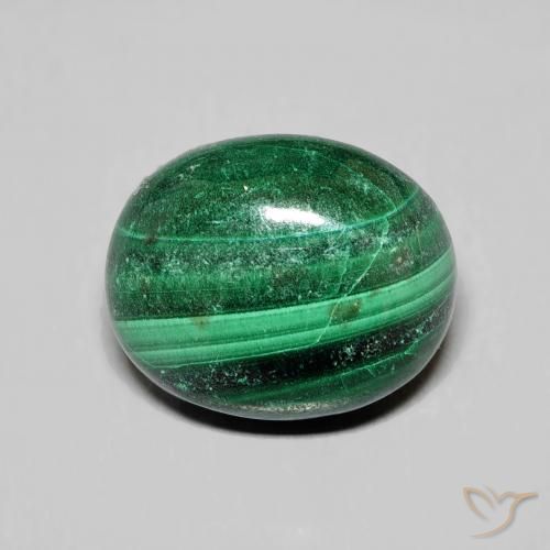 6.90ct 天然 グリーン マラカイト, 楕円形, オペーク