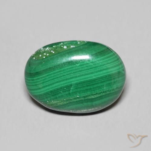 5.57ct 天然 グリーン マラカイト, 楕円形, オペーク
