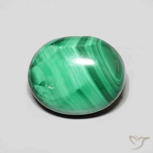 6.68ct 天然 ミディアムグリーン マラカイト, 楕円形, オペーク