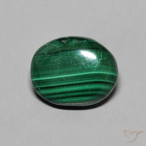 2.95ct 天然 グリーン マラカイト, 楕円形, オペーク