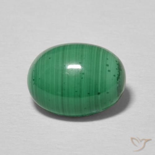 2.38ct 天然 ミディアムグリーン マラカイト, 楕円形, オペーク