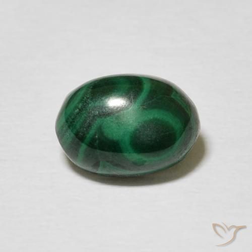 2.60ct 天然 ダークグリーン マラカイト, 楕円形, オペーク