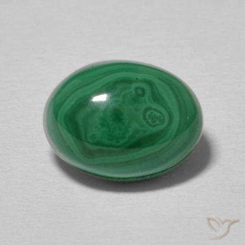 2.90ct 天然 ミディアムグリーン マラカイト, 楕円形, オペーク