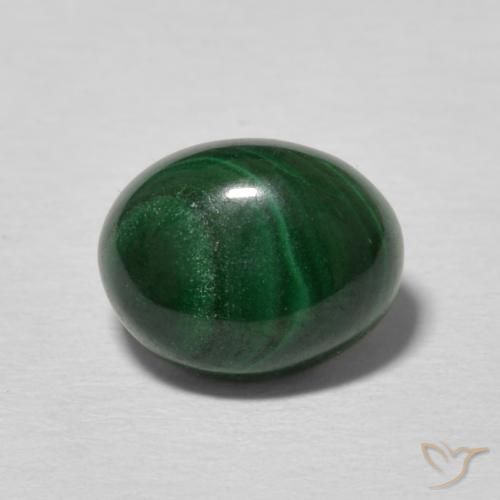2.66ct 天然 ダークグリーン マラカイト, 楕円形, オペーク