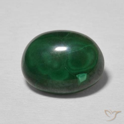 2.97ct 天然 ダークグリーン マラカイト, 楕円形, オペーク