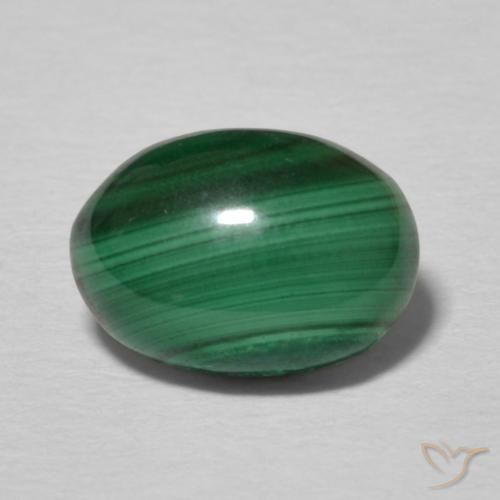 2.36ct 天然 ダークグリーン マラカイト, 楕円形, オペーク