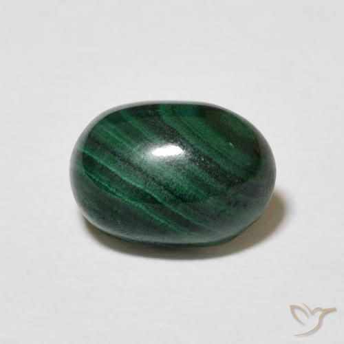 3.00ct 天然 ダークグリーン マラカイト, 楕円形, オペーク