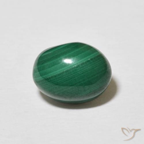 3.12ct 天然 ミディアムグリーン マラカイト, 楕円形, オペーク