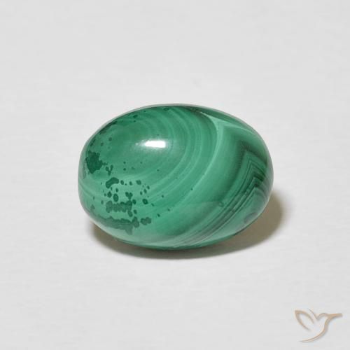 3.64ct 天然 マルチカラーグリーン マラカイト, 楕円形, オペーク