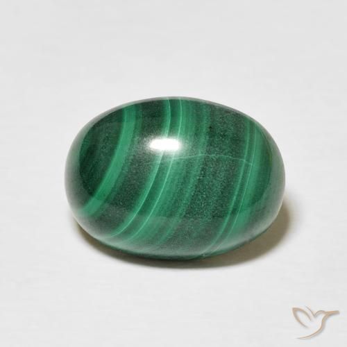 5.13ct 天然 マルチカラーグリーン マラカイト, 楕円形, オペーク