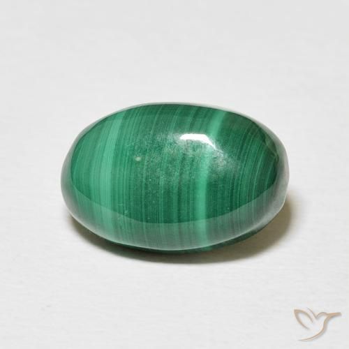 5.60ct 天然 ミディアムグリーン マラカイト, 楕円形, オペーク