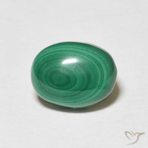 3.58ct 天然 マルチカラーグリーン マラカイト, 楕円形, オペーク