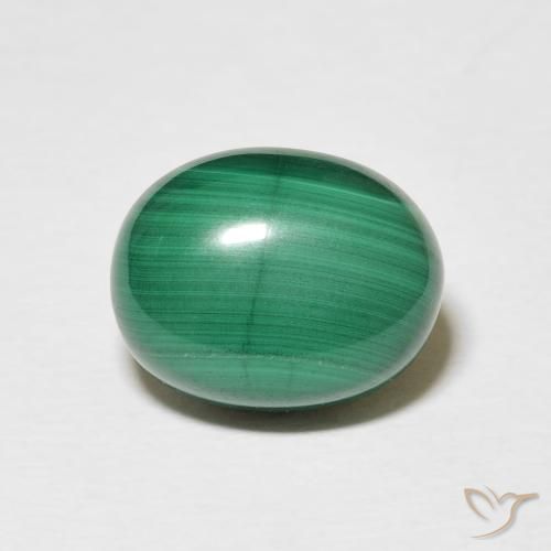 5.75ct 天然 ミディアムグリーン マラカイト, 楕円形, オペーク