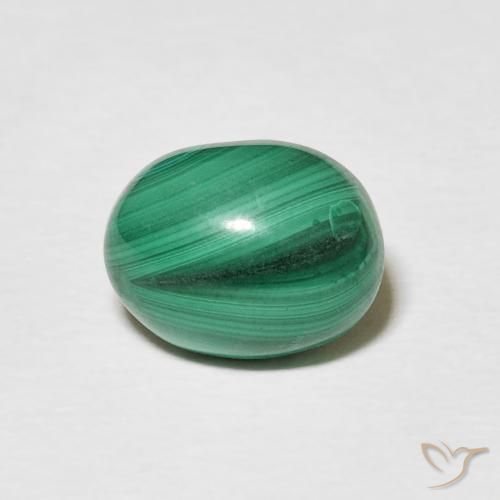 3.16ct 天然 ミディアムグリーン マラカイト, 楕円形, オペーク