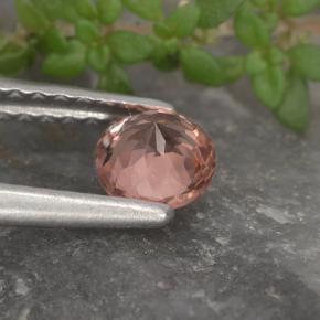 0.46カラットの天然ピンクがかったローズマレーシア産ガーネット、ラウンドカット、VS