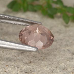 1.38カラットの天然オレンジピンクマレーシア産ガーネット、ラウンドカット、VS