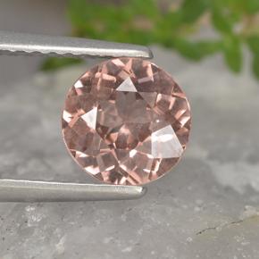 1.34カラットの天然オレンジピンクマレーシア産ガーネット、ラウンドカット、VS