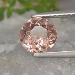 1.34カラットの天然オレンジピンクマレーシア産ガーネット、ラウンドカット、VS