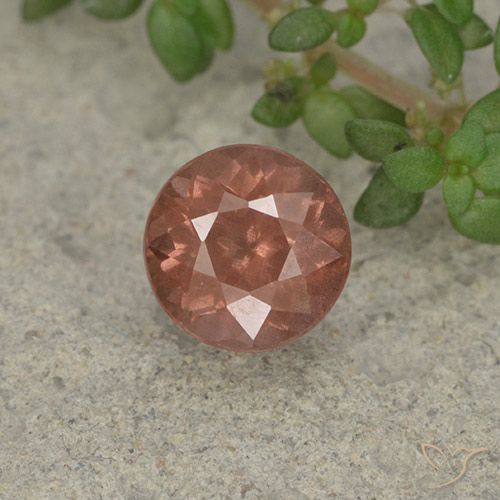1.27ct 天然 オレンジがかったピンク マレーアン ガーネット, ラウンド, VS
