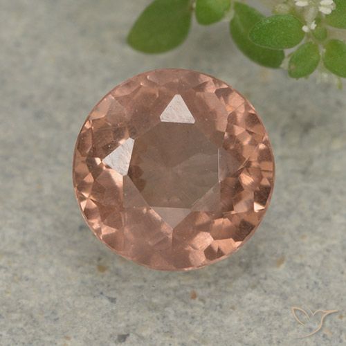 0.93ct 天然 グレープフルーツピンク マレーアン ガーネット, ラウンド, VS