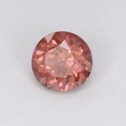 0.75カラットの天然赤みがかったピンクマレーアン ガーネット（5.28 mm・ラウンドカット）
