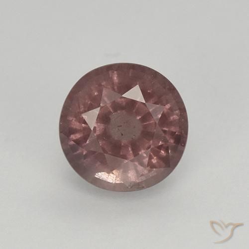 0.96ct 天然 灰色がかった赤 マレーアン ガーネット, ラウンド, VS