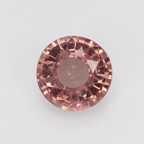0.64カラットの天然ピンクがかったローズマレーアン ガーネット（5.09 mm・ラウンドカット）