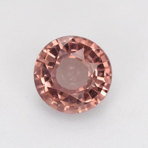 0.64カラットの天然ピンクがかったローズマレーアン ガーネット（5.09 mm・ラウンドカット）