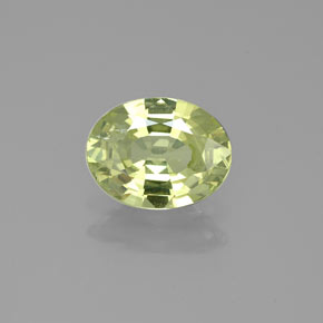 1.25カラットの天然黄色がかった緑マリガーネット（8×6.1 mm・オーバルカット）