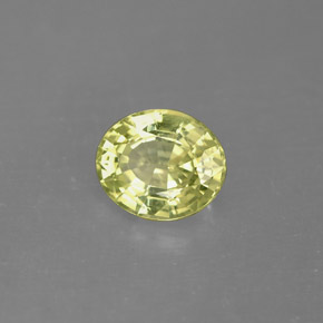 1.27カラットの天然黄色がかった緑マリガーネット（7.2×6.1 mm・オーバルカット）