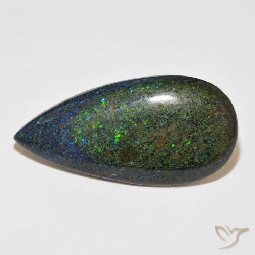 31.16ct 天然 マルチカラー マトリックスオパール, 洋梨の形, オペーク