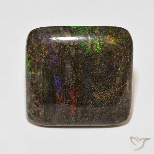 51.05ct 天然 マルチカラー マトリックスオパール, クッション, オペーク