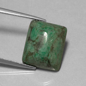 9.99カラットの天然グリーンマウシットシット（13.7×11.6 mm・バゲット）