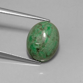 8.57カラットの天然グリーンマウシットシット（13.8×11 mm・オーバルカット）