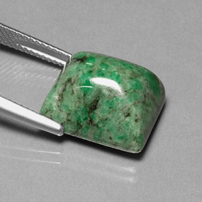 15.19カラットの天然グリーンマウシットシット（14.6×11.8 mm・バゲット）