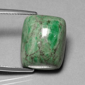 20.95カラットの天然グリーンマウシットシット（17×13.8 mm・クッションカット）
