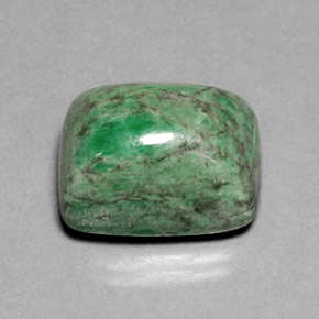 20.95カラットの天然グリーンマウシットシット（17×13.8 mm・クッションカット）